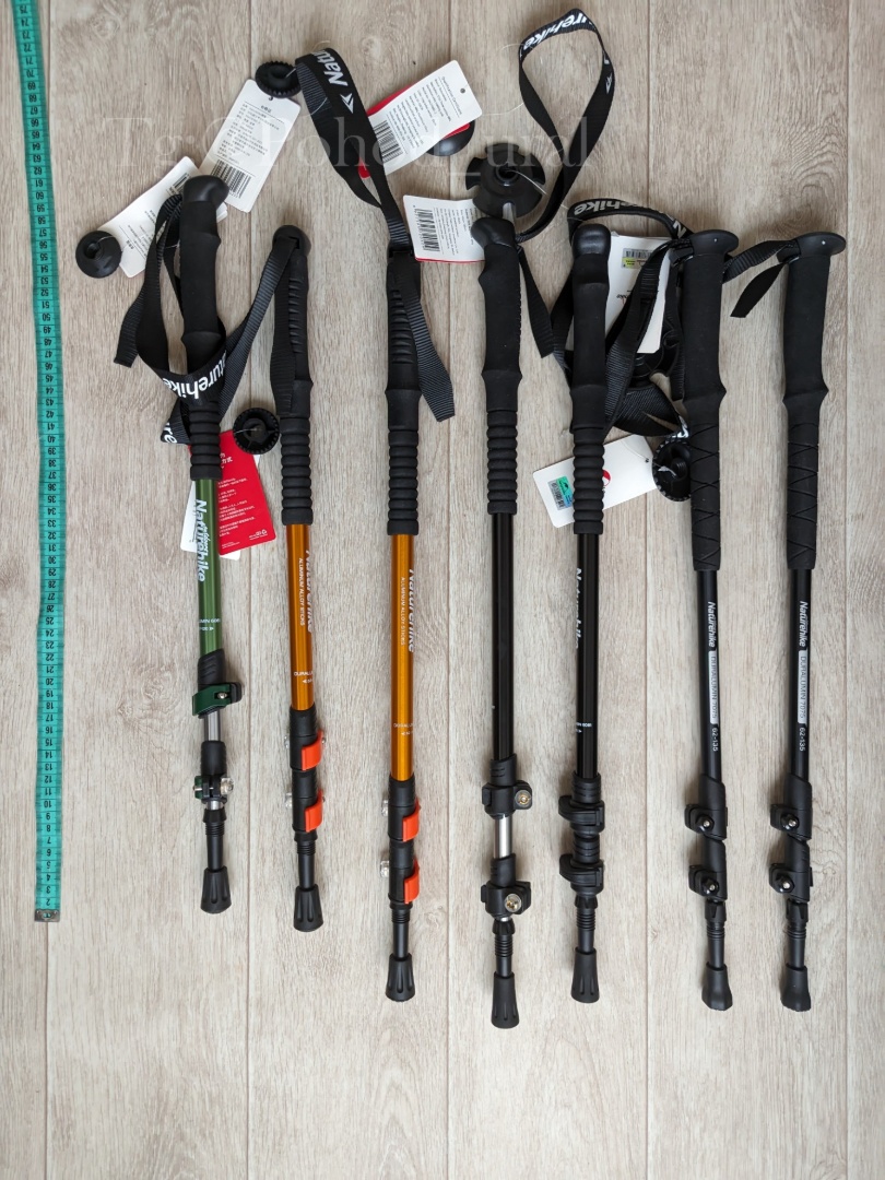 Изображение Палка треккинговая Naturehike ST01 / ST03 c системой быстрой регулировки, телескопические, 3 секции