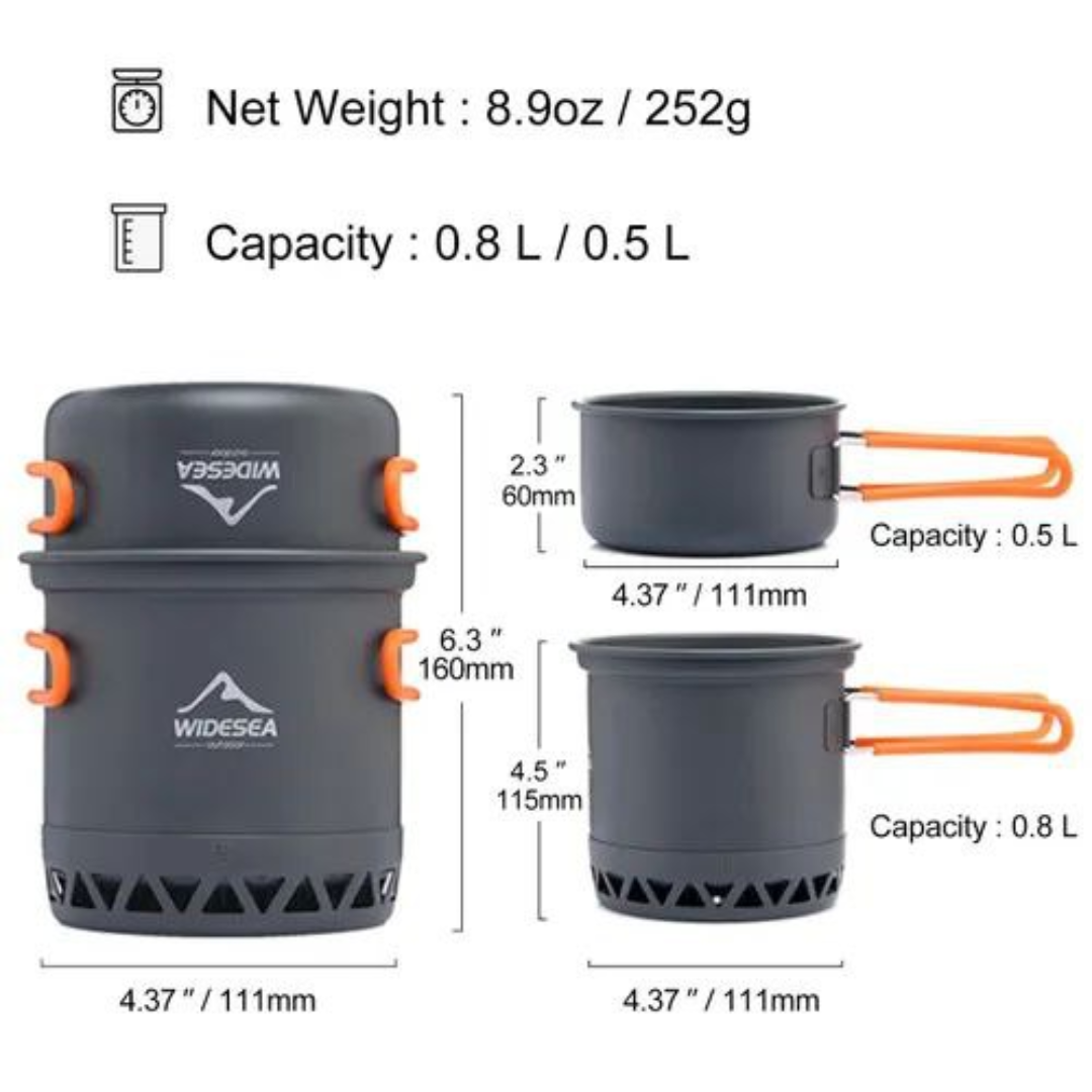 Изображение Котелок с миской-крышкой Widesea WSC-105