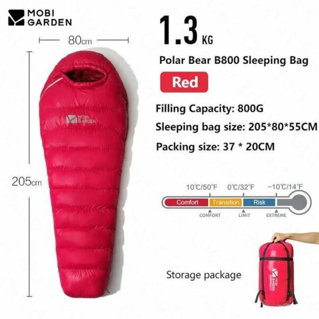 Изображение [+10 0 °C] Мешок спальный Mobi Garden красный пуховый B800