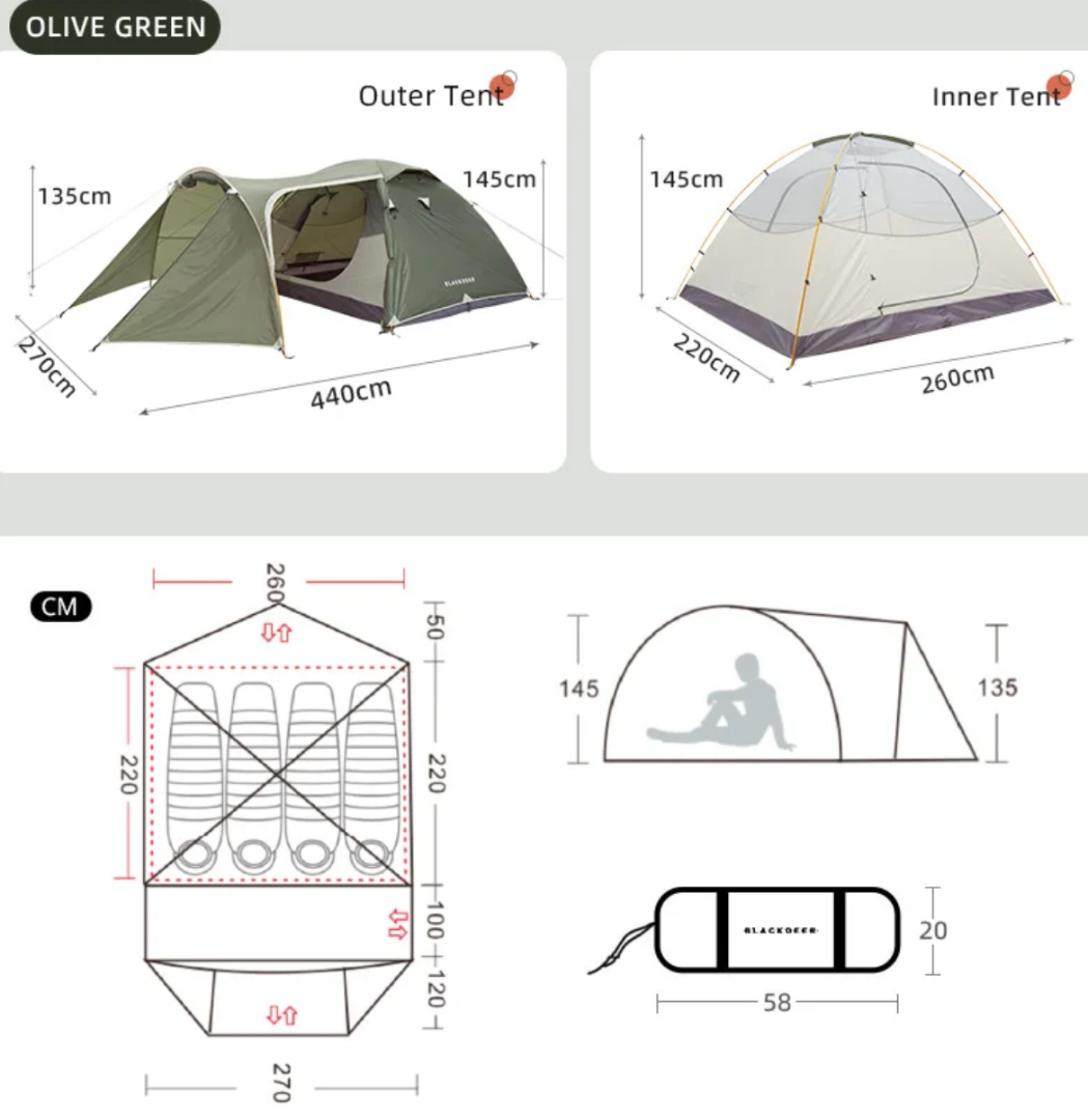 Изображение Палатка BlackDeer Expedition 4-местная