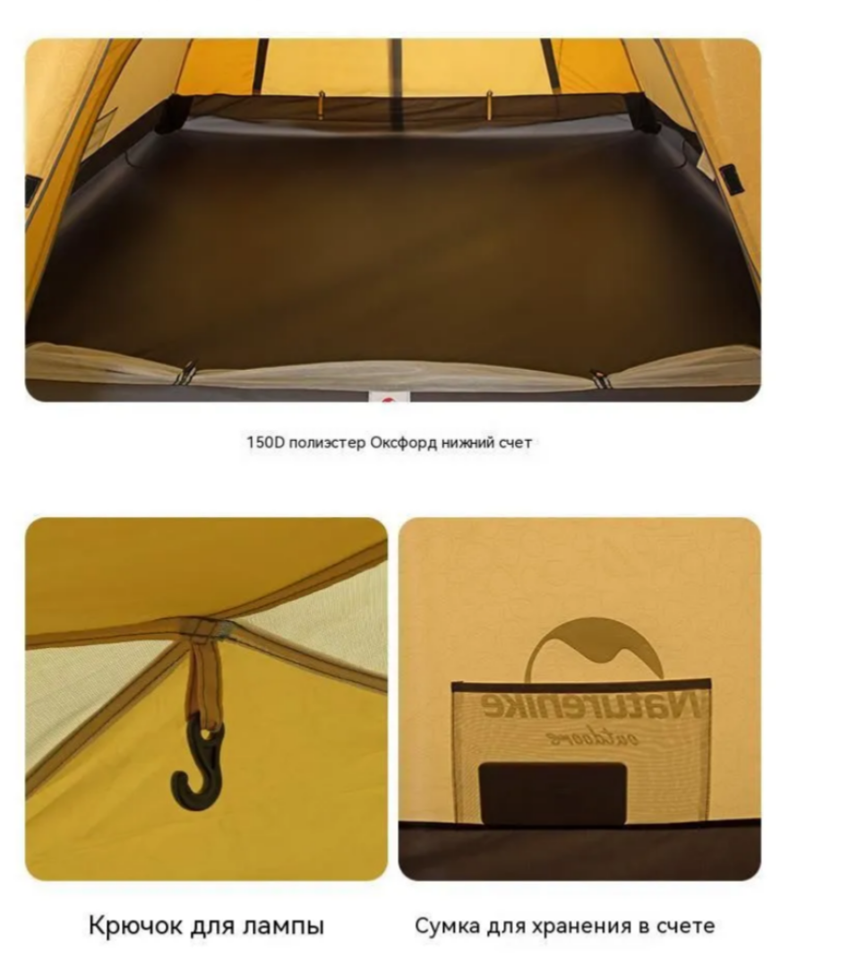 Изображение Палатка Naturehike P-series 3 и 4 местная (синяя и зеленая)