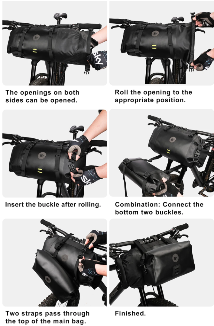 Изображение Сумка для велосипеда на руль 12л Rhinowalk X21998 комплект 8+4 л